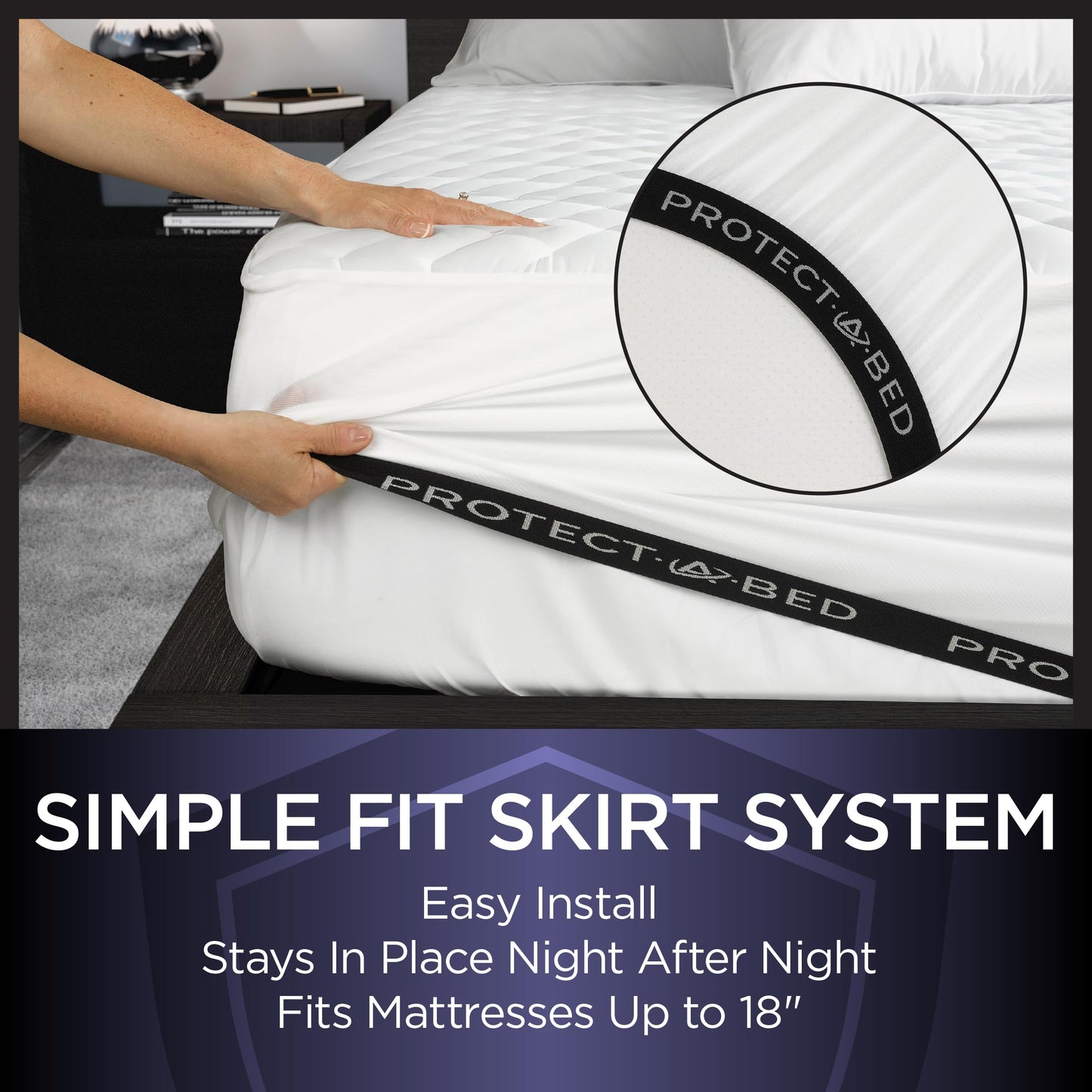 Protect-A-Bed Essential Mattress Pad Queen, 100% Waterproof, Dust Mite Barrier Mattress Pad, Breathable & Quiet, Antimicrobial, Fits 11"-18" Mattresses