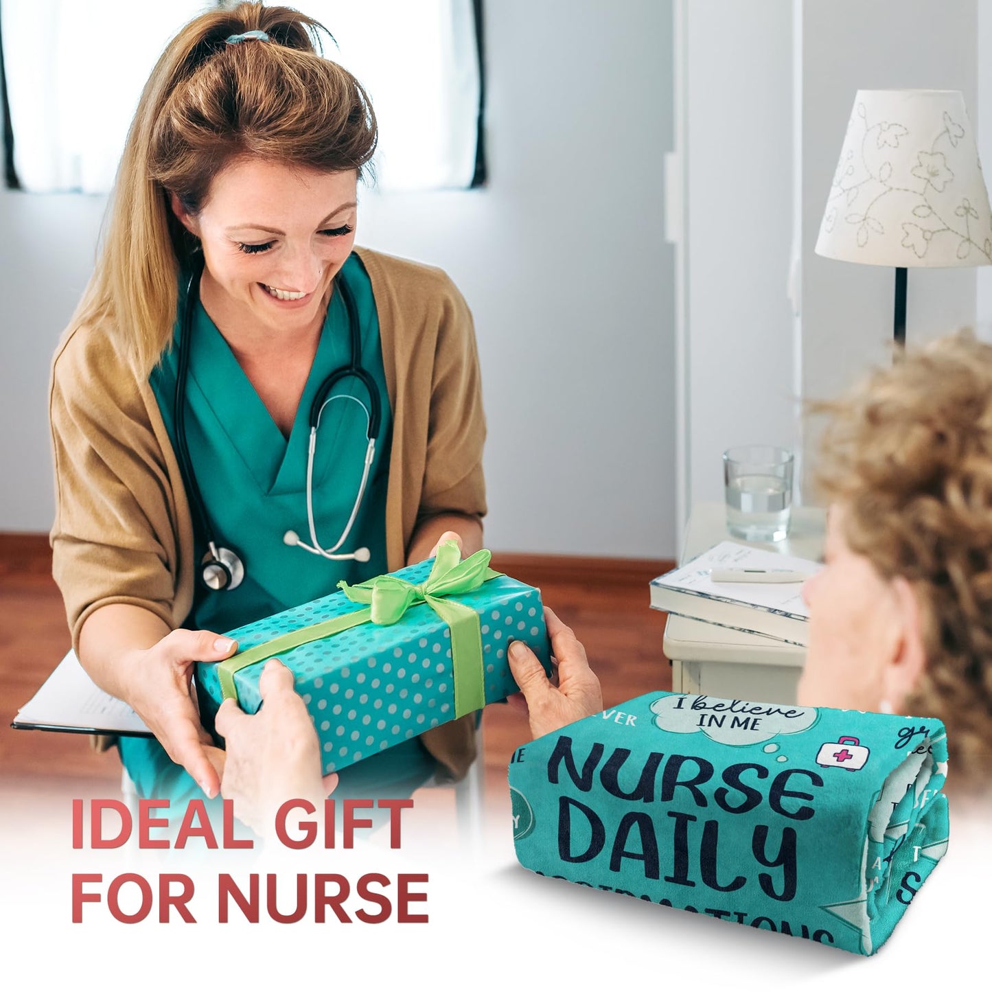 Craftique Nurse Gifts for Women Men- Soft Nurse Blanket with Daily Affirmations- LPN RN Gifts for Nurses Appreciation, Nursing School Graduate Birthday Gifts, Nurses Week/Day