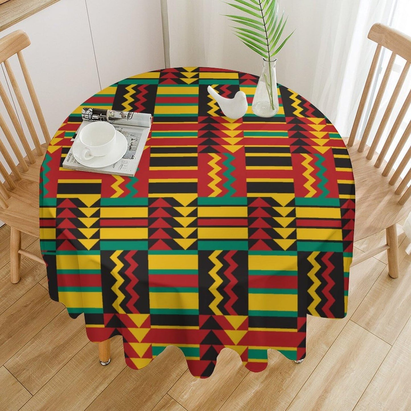 African Tablecloth,Juneteenth Kwanzaa African American Party Table Cloth for Dining Kitchen Decor Round 36x36in