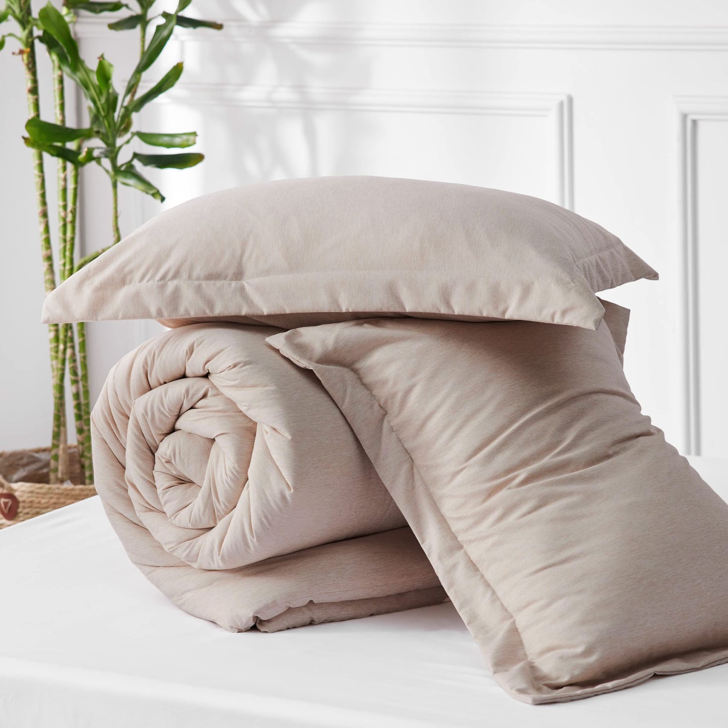 Bedsure Queen Comforter Set - Warm Taupe Soft Bedding for All Seasons, Cationic Dyed Bed Set, 3 Pieces, 1 Queen Size Comforter (90"x90") and 2 Pillow Shams (20"x26"+2")
