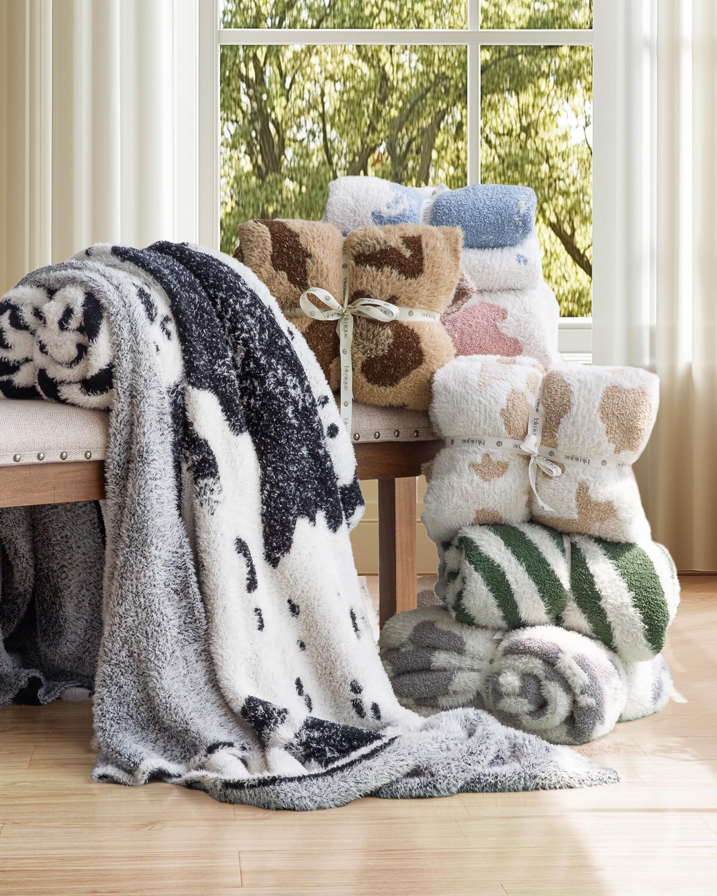 blunique Leopard Throw Blanket for Couch Bed Sofa Ultra Soft Cozy Animal Print Blanket, Lightweight Western Decor Plush Cheetah Throw, Blanket for Women & Teen Girls 50x60 Inches Beige