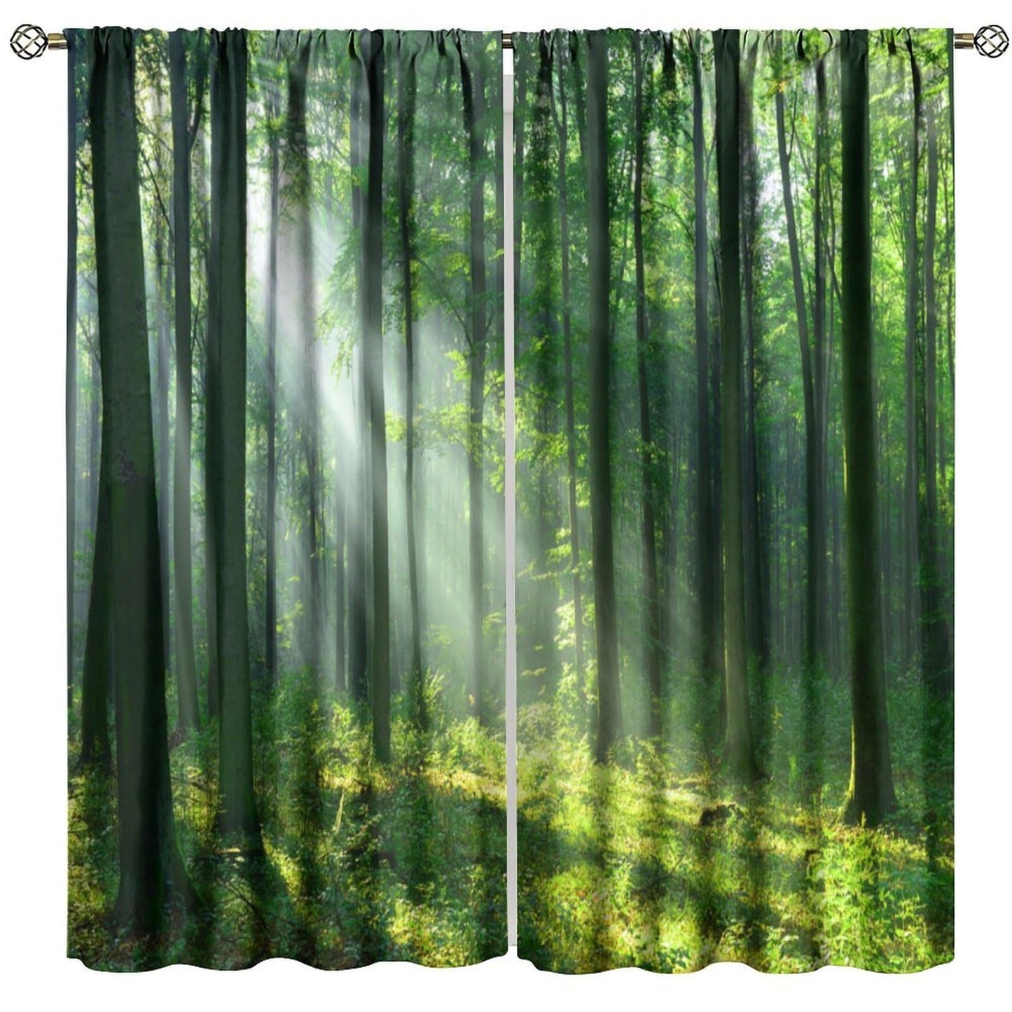 UFUH Nature Landscape Blackout Curtains,Spring Jungle Sunshine Forest Land Scenery Window Treatments for Bedroom Living Room Kitchen,2 Panels Set Total Size 42 x 45 Inch