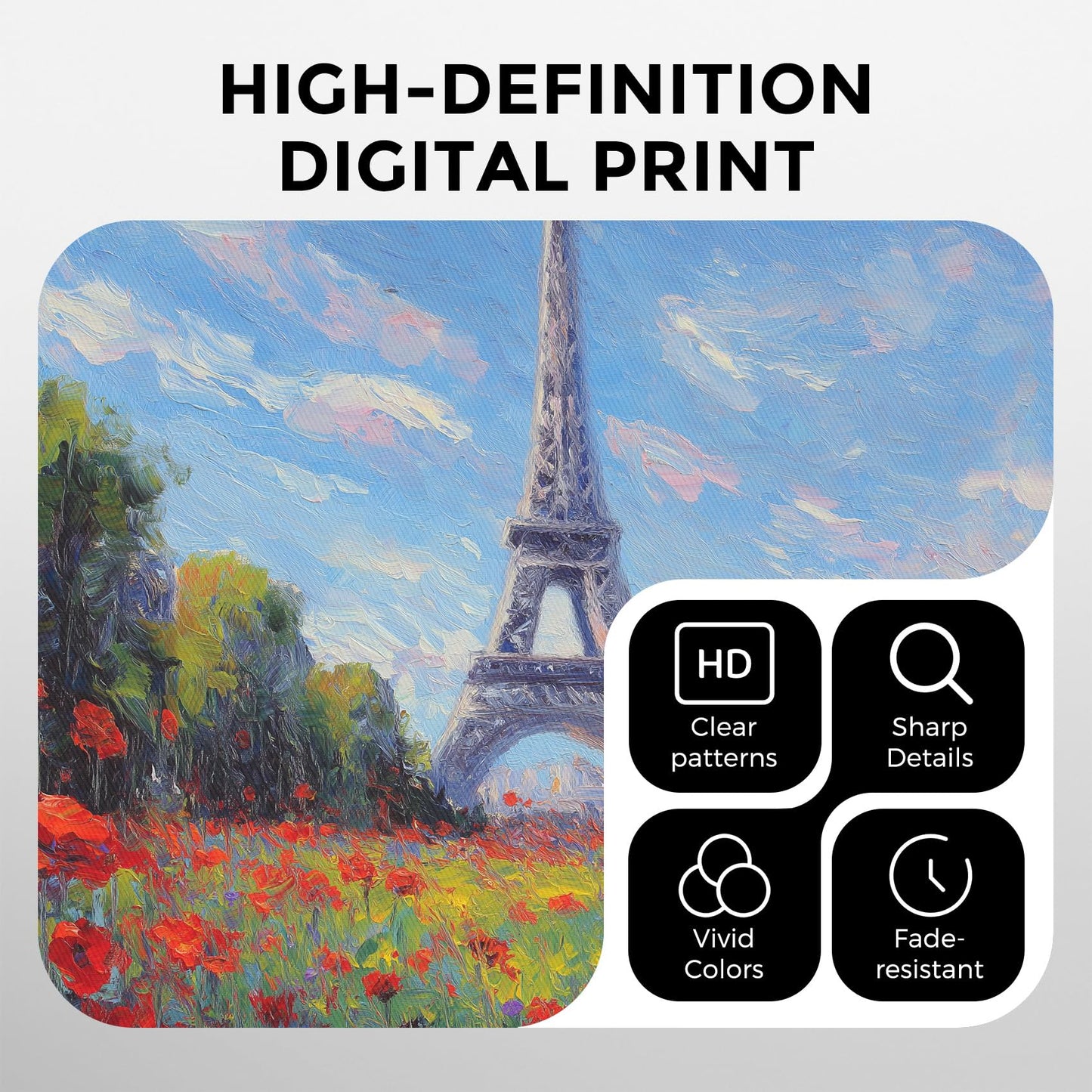 95% Blackout Eiffel Tower Curtains - Paris Wildflower Curtains for Bedroom Living Room Decor, Oil Painting Home Decor, Thermal Grommet Black Out Drapes 108 Inches Long 2 Panel Set X64