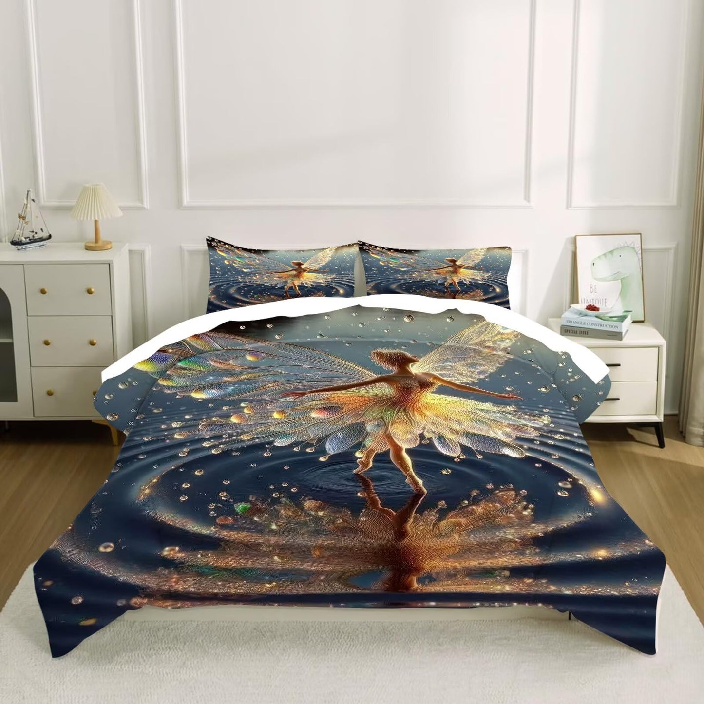 kxry King Size Comforter Sets Cute Ballet Dancer Bedding Set Lovely Princess Quilt for Kids Girls Women Gymnastics Ballerina Soft Lightweight Microfiber Room Decoration Duvet