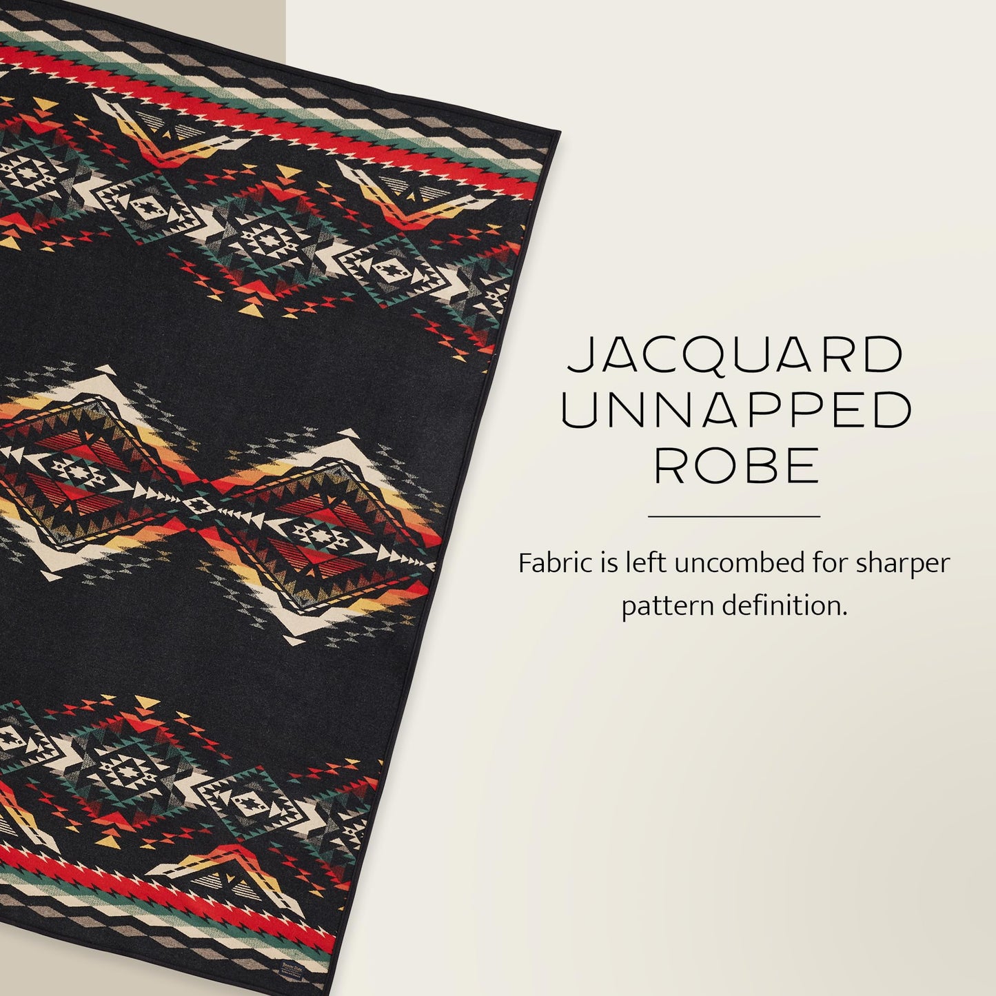 Pendleton Jacquard Unnapped Twin Blanket 64" x 80" - Heirloom Quality Virgin Wool, Reversible, Reinforced Ultrasuede Binding, Made in USA - Bridger Creek