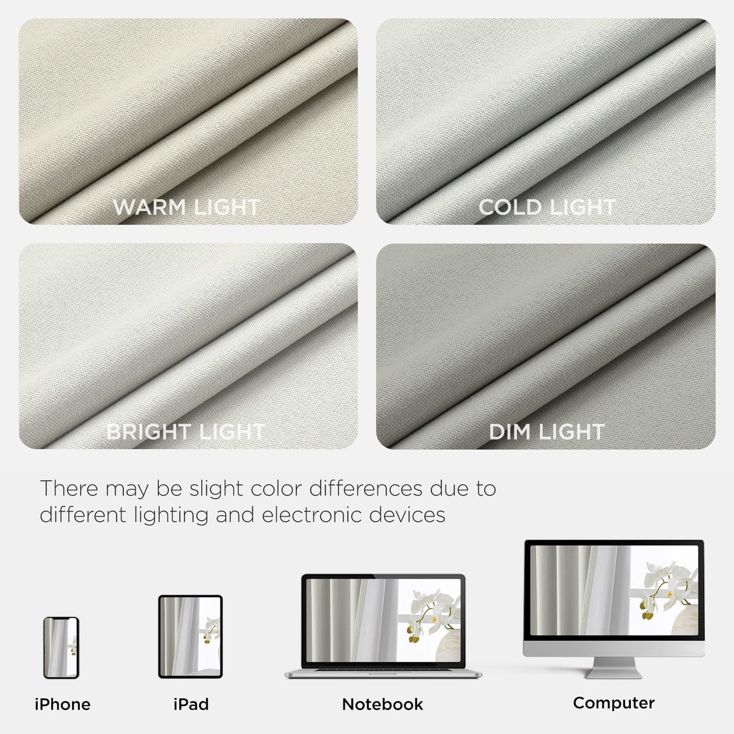 Joydeco Black Out Curtain 72 Inch Long - 100% Blackout Living Room Curtains 2 Panels, Rod Pocket & Back Tabs Thermal Insulated Window Drapes for Bedroom (Sandshell,52" Wx72 L)