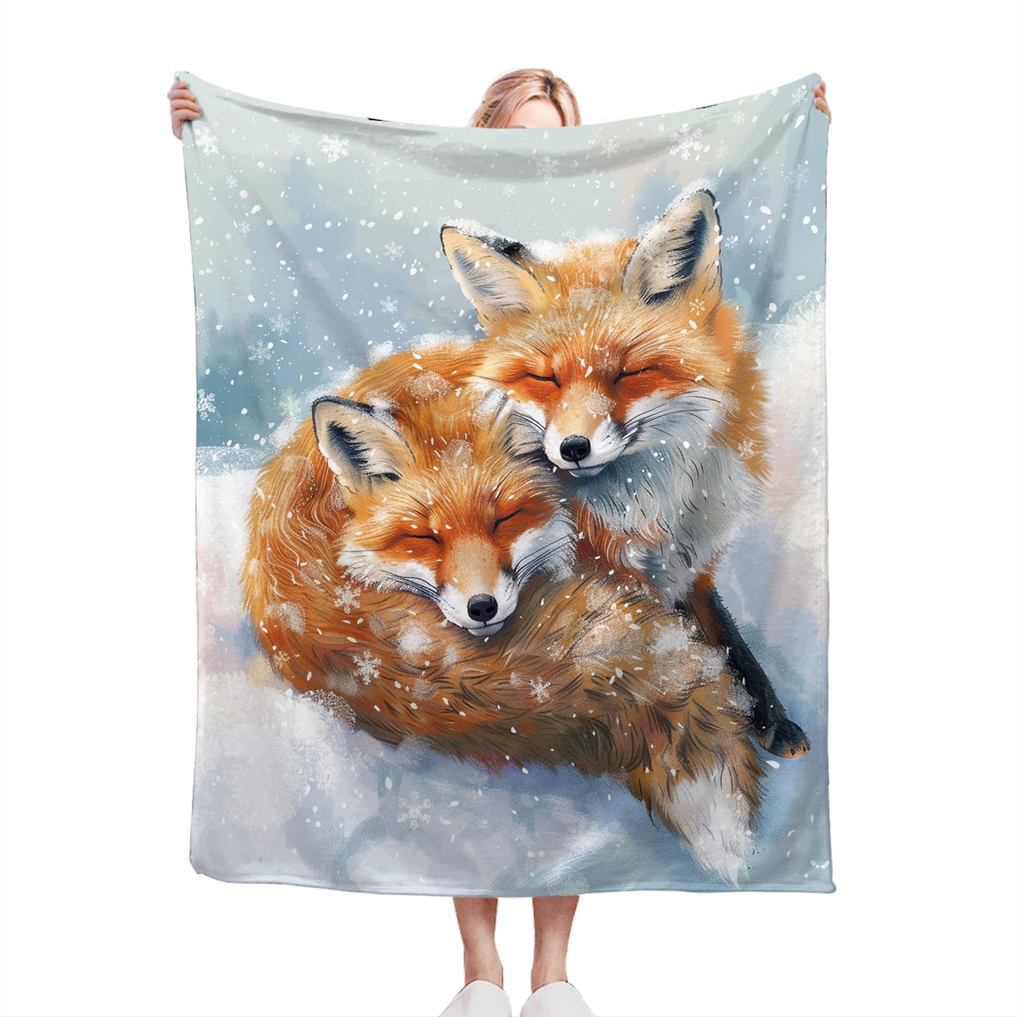 Fox Throw Blanket - Cute Animal Blanket for Girls, Women, Men & Boys - Soft, Warm, Cozy Fleece Blanket for Couch, Sofa, Bed - 50"x40"
