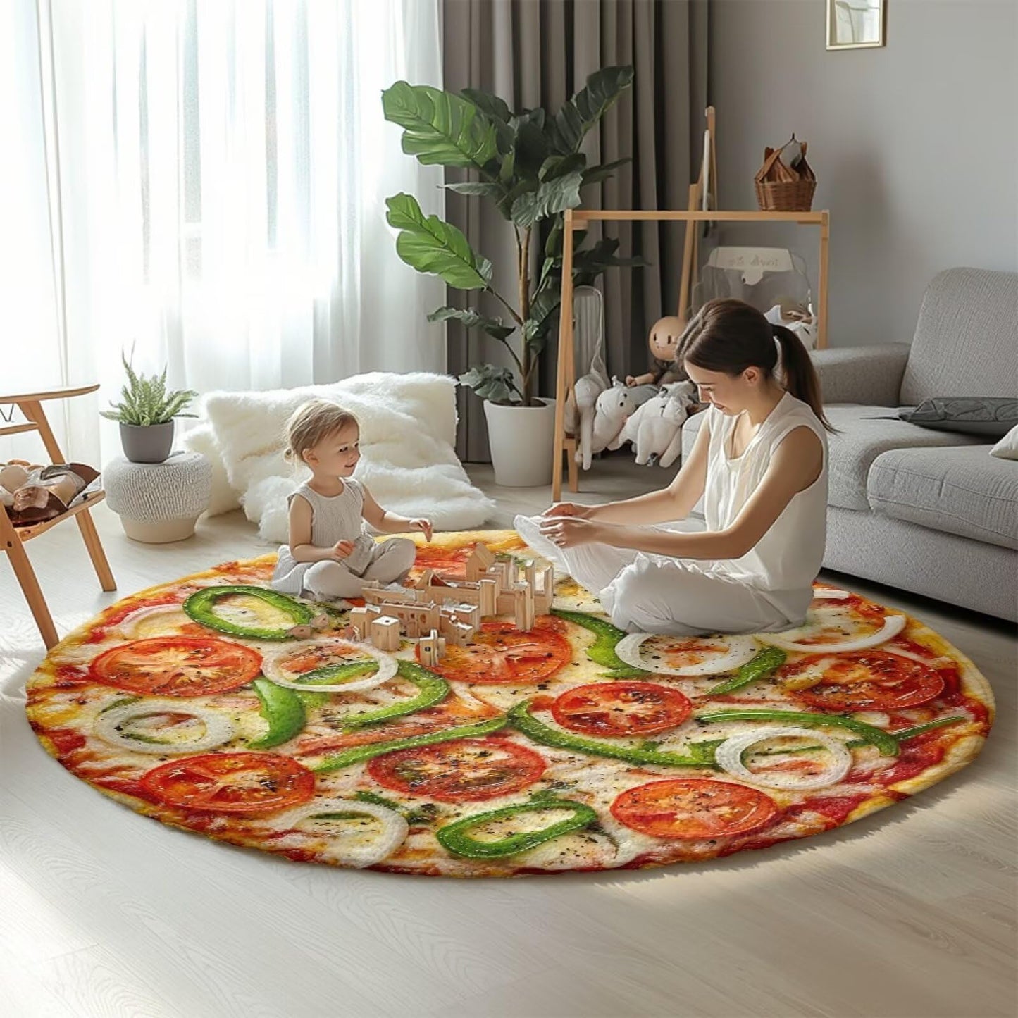 UOQFHHM British Pizza Print Throw Blanket Round Throw Blanket Flannel Food Blanket for Kids Novelty Weird Stuff and Gag Gifts Small