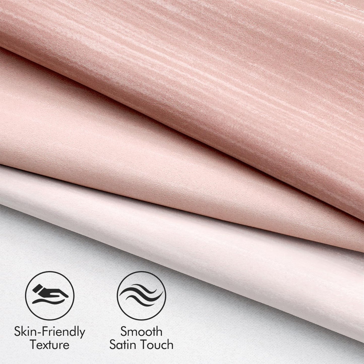MIULEE Pink and Greyish White Ombre Blackout Curtains, Full Room Darkening Thermal Insulated 84 Inches Long Drapes for Bedroom/Living Room Grommet Window Treatments Modern 52Wx84L, Set of 2