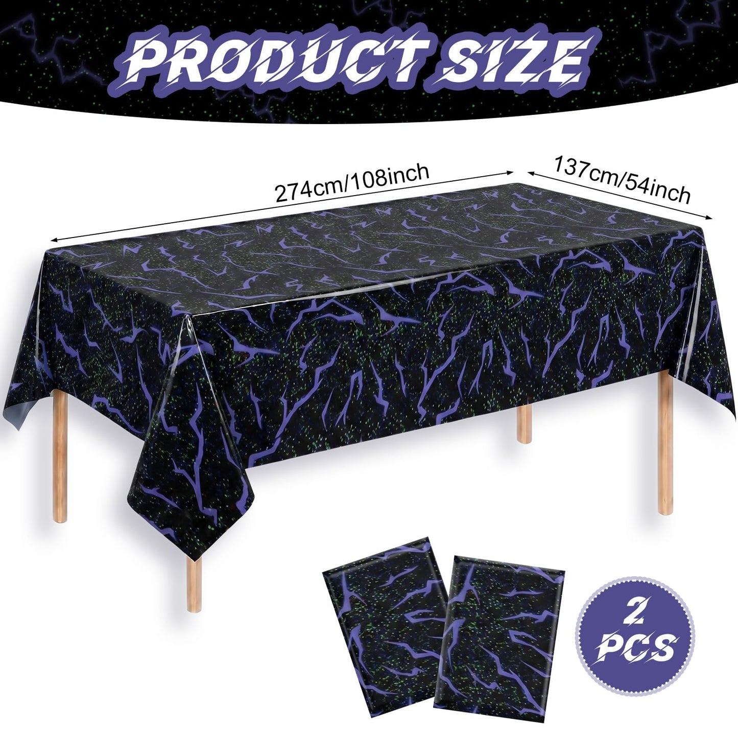 2Pack Demon Hunters Tablecloths Disposable Table Cover Party Decorations