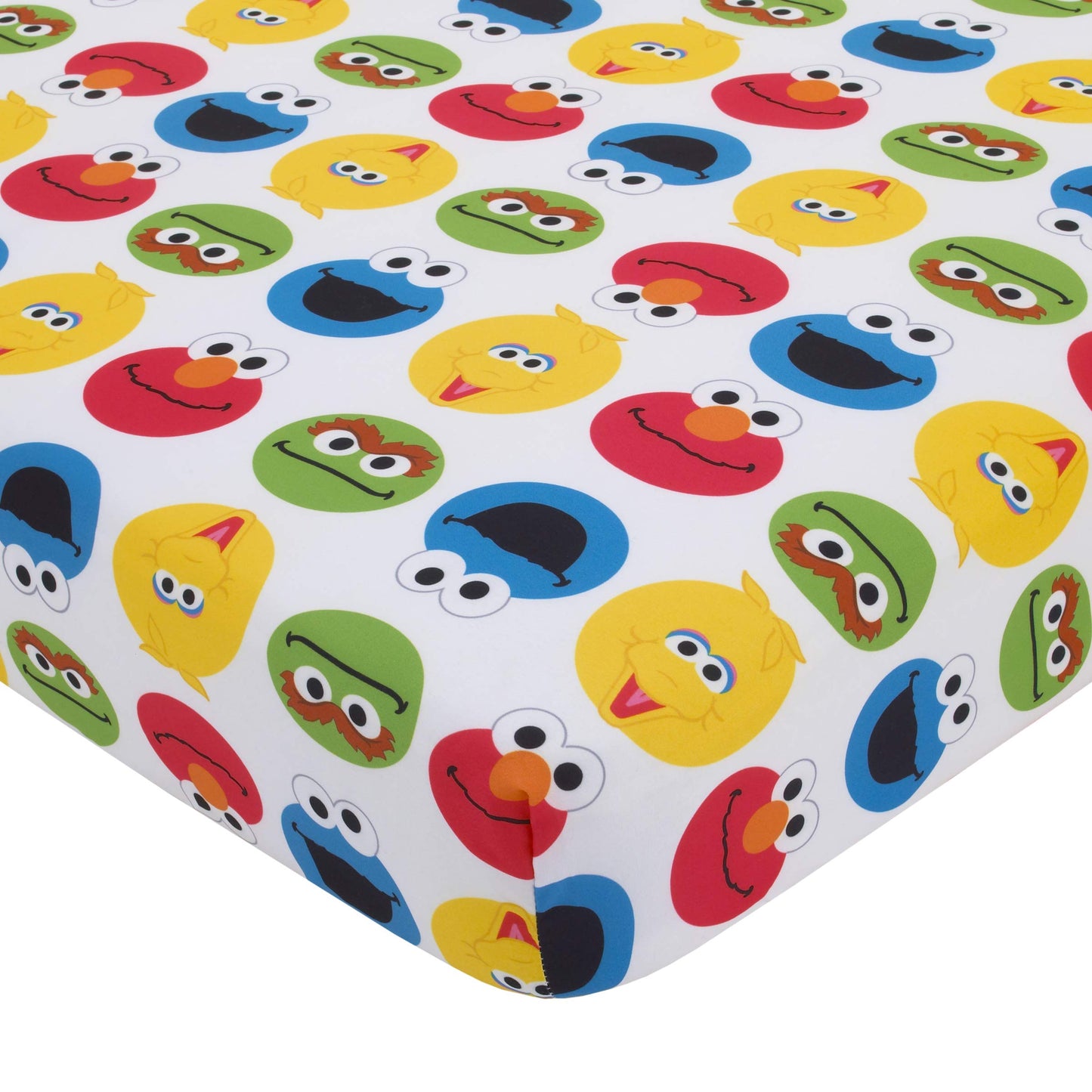 Sesame Street Best Friends Blue, Red, Yellow 4Piece Toddler Bed Set - Comforter, Fitted Bottom Sheet, Flat Top Sheet, Reversible Pillowcase, Blue, Red, Yellow, Green