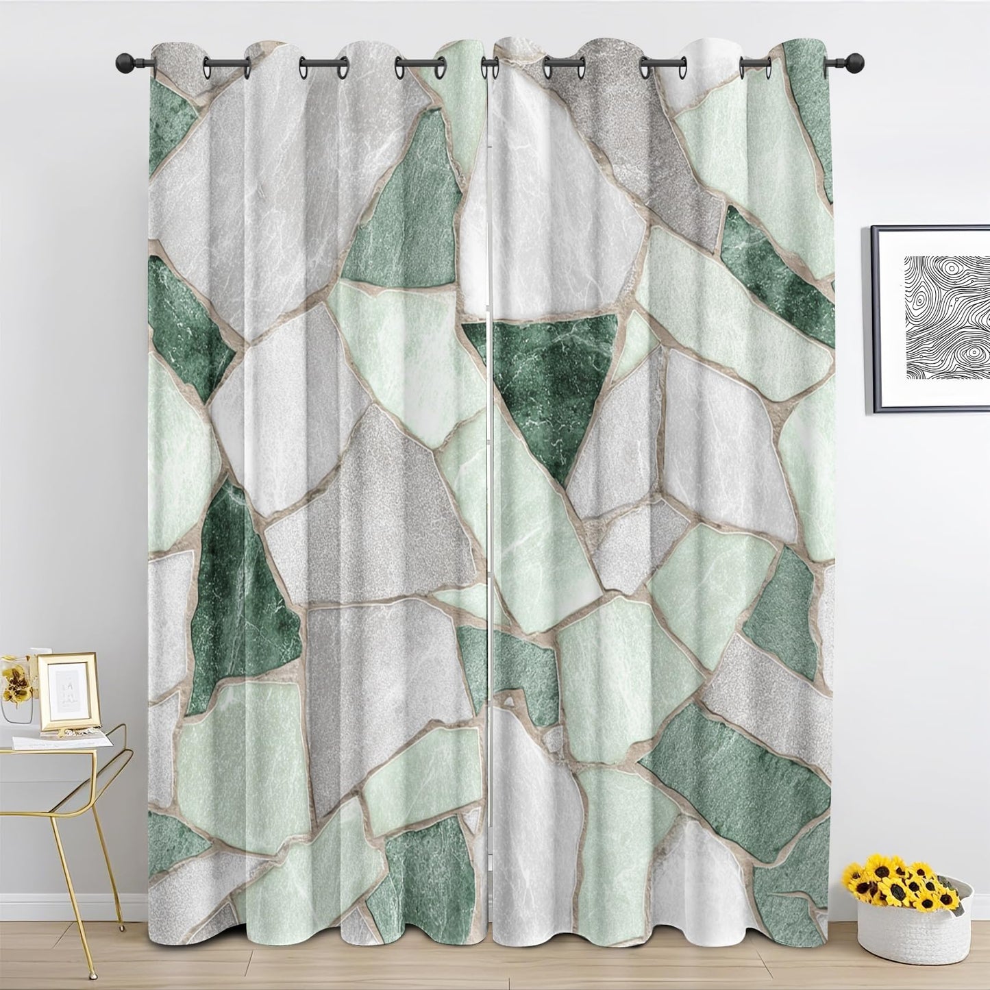 Marble Curtains for Living Room