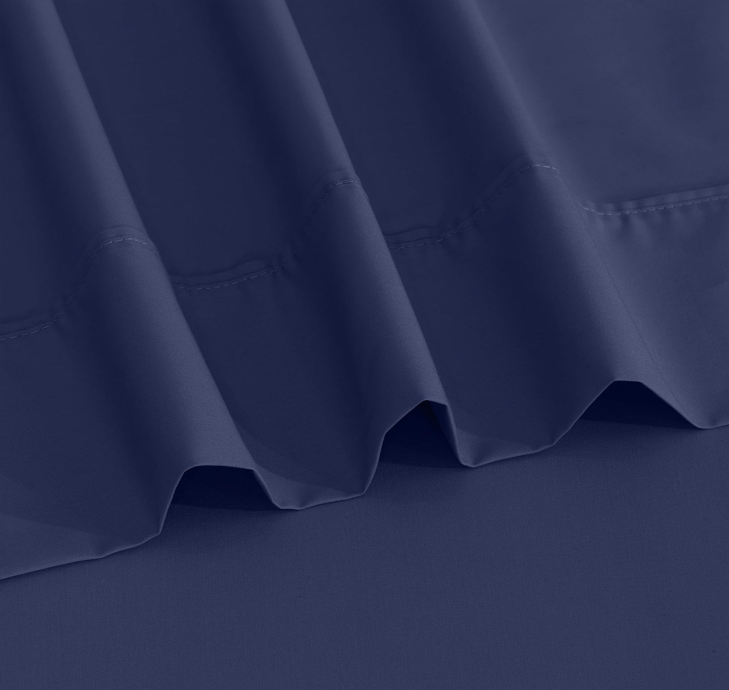 RUVANTI 100% Cotton Percale Sheets, Full Size, Crown Blue