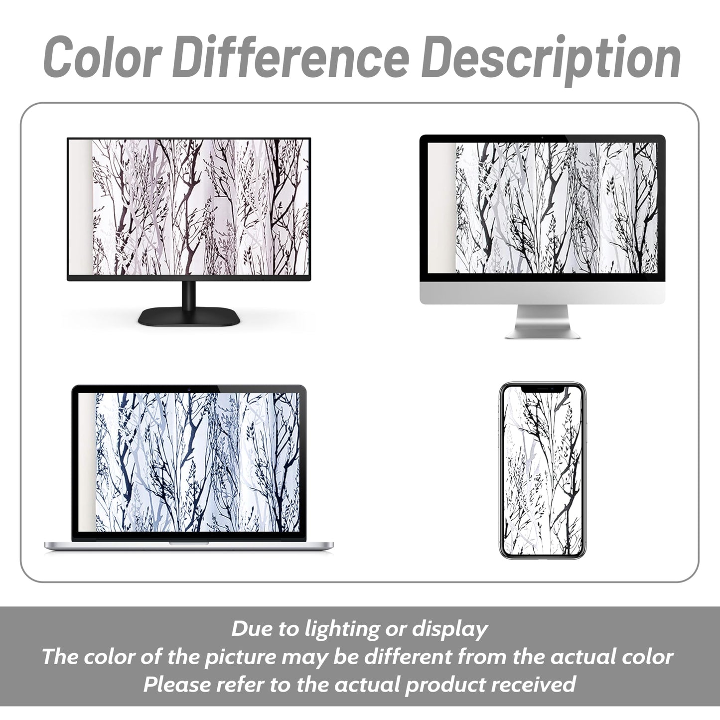 DriftAway Tree Branch Lined Valance Double Layer Blackout Thermal Insulated Abstract Ink Printing Window Curtain Valance Rod Pocket 52 Inch by 14 Inch Plus 2 Inch Header Black White 1 Pack