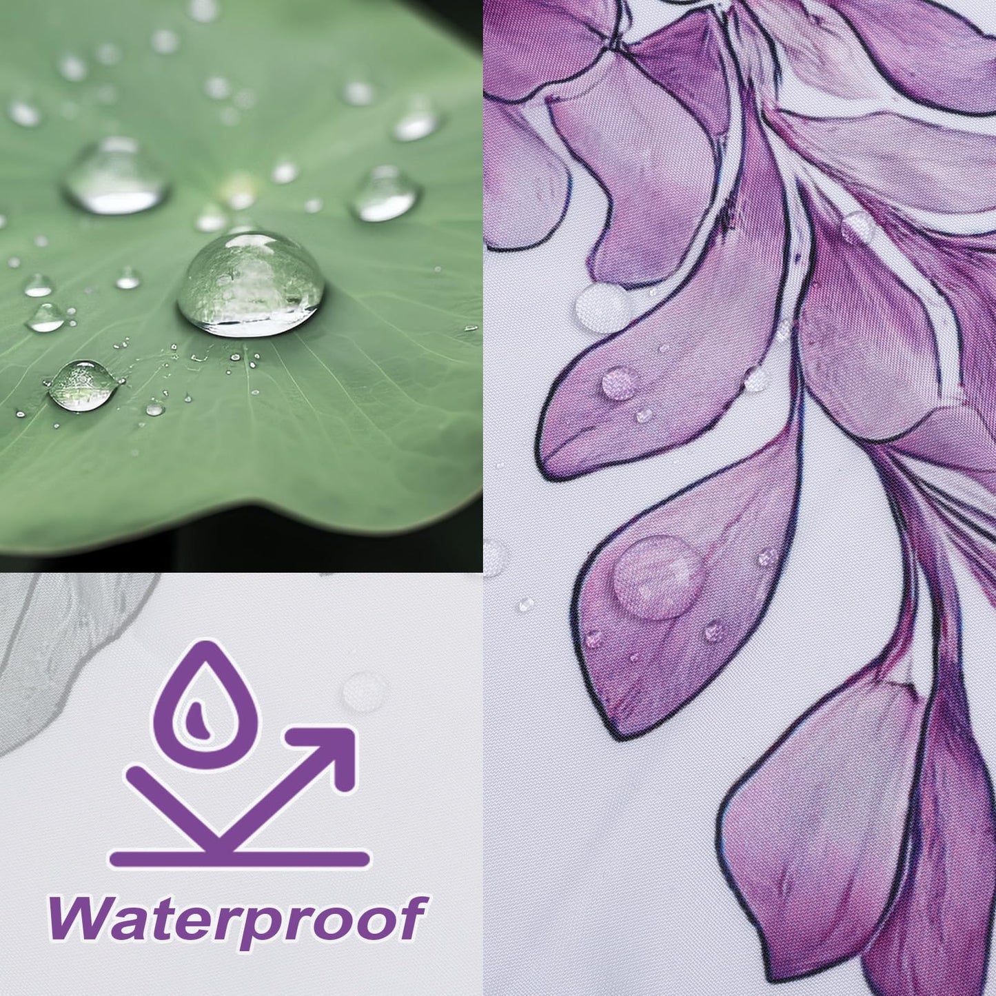 COZZSNUGE Purple Lavender Floral Shower Curtain,Spring Wisteria Flower Butterfly Lilac Girls Shower Curtain Waterproof Polyester for Bathroom with 12 Hooks, 72 x 72 Inches