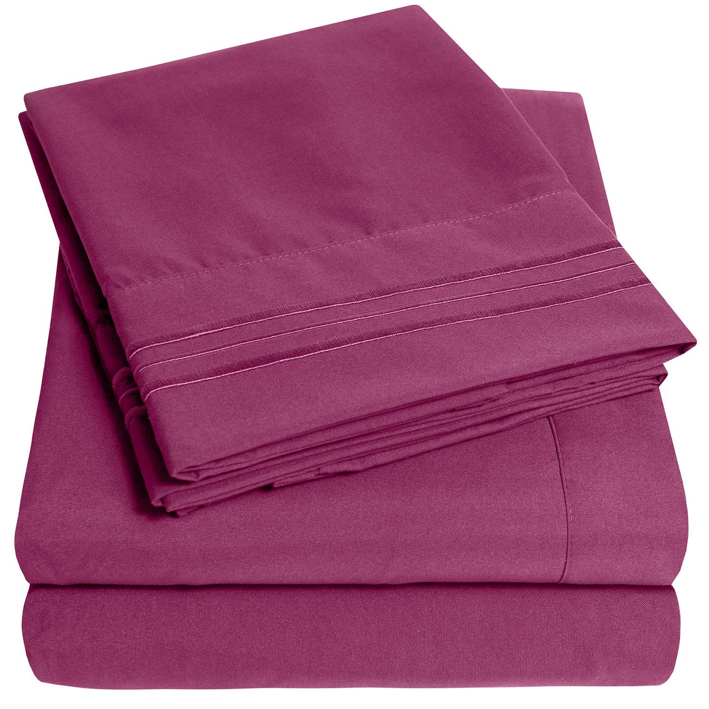 1500 Supreme Collection Queen Sheet Sets Berry Purple - Luxury Hotel Bed Sheets and Pillowcase Set for Queen Mattress - Extra Soft, Elastic Corner Straps, Deep Pocket Sheets, Queen Berry Purple