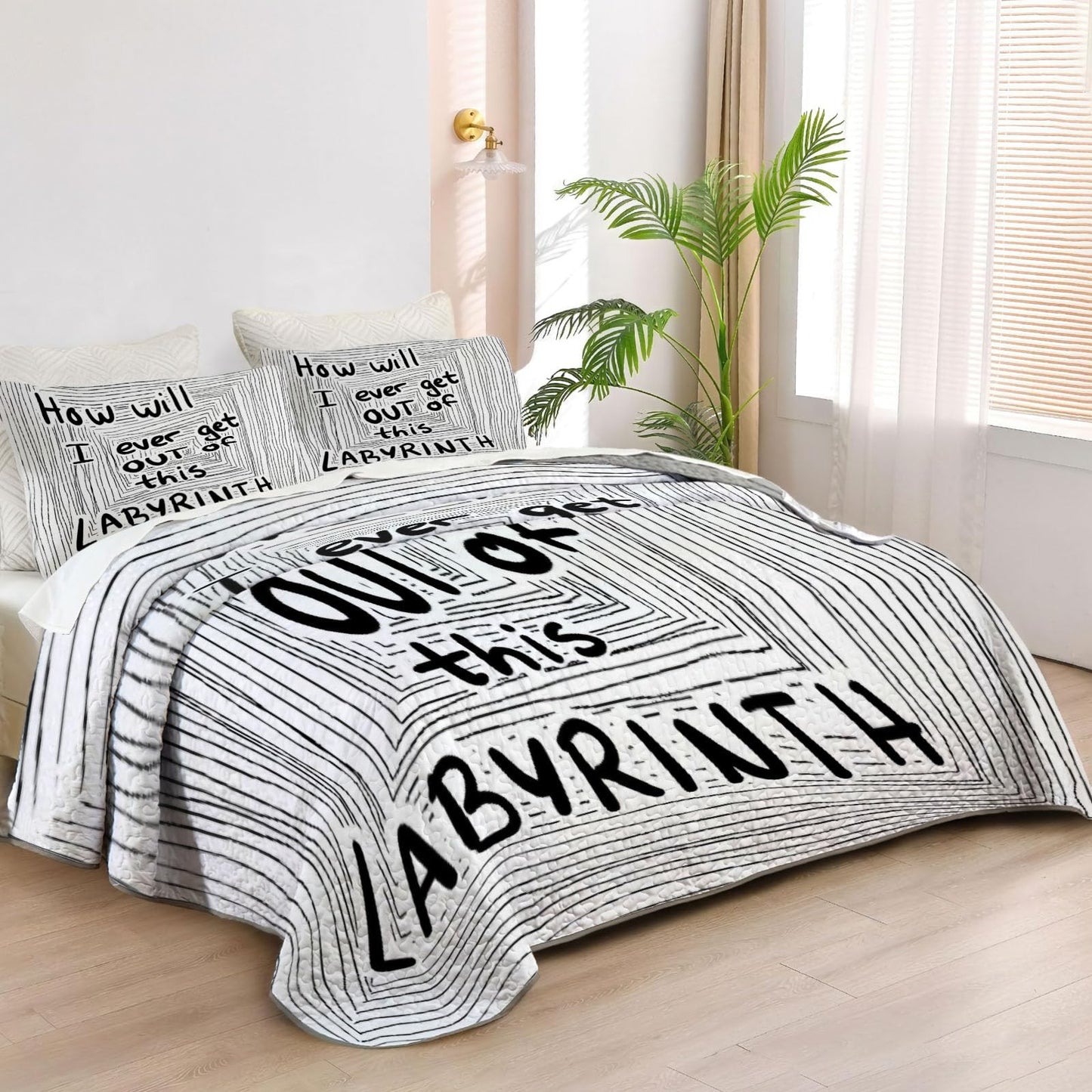 Allenjoy Queen Size Fantasy Film Quilt Bedspreads Film Bed Set Bedding Coverlet Fabric Washable with 2 Pillowcases SC00439-007