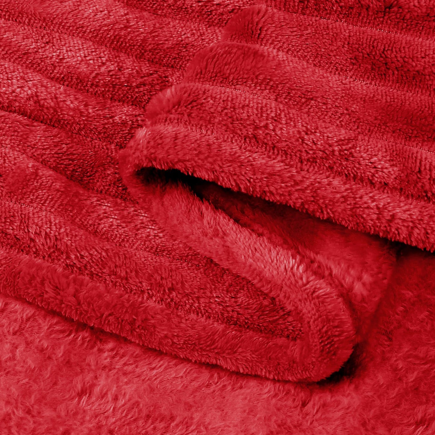 BEDELITE 2 Pieces Throw Blanket (Pink & Red, 50"x60"), Striped Fleece Blanket - Soft and Warm Decorative Fuzzy Blanket