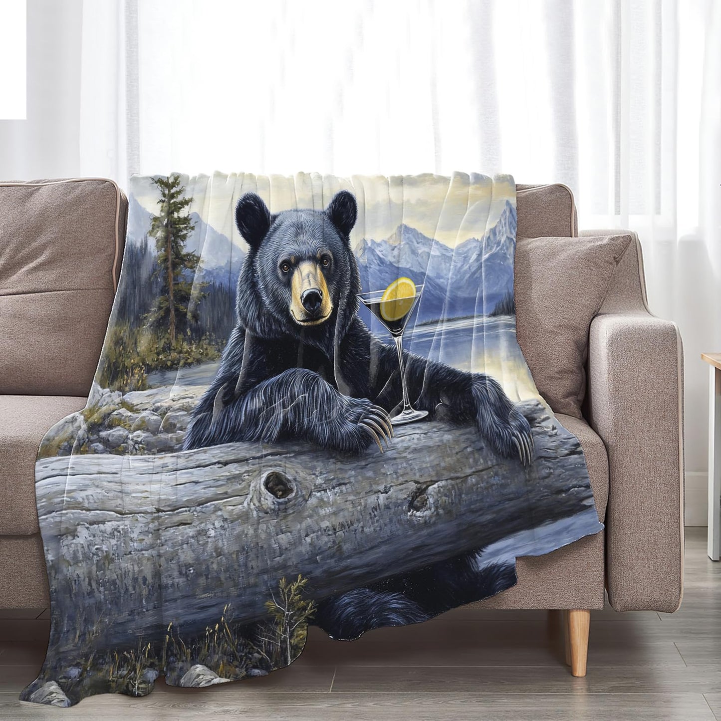Tijuboni Bear Cabin Throw Blanket Bear Gifts for Girls Boys Women Men Kids Adults Soft Flannel Fleece Blanket for Couch Sofa Bed Home Decor 40"x50"