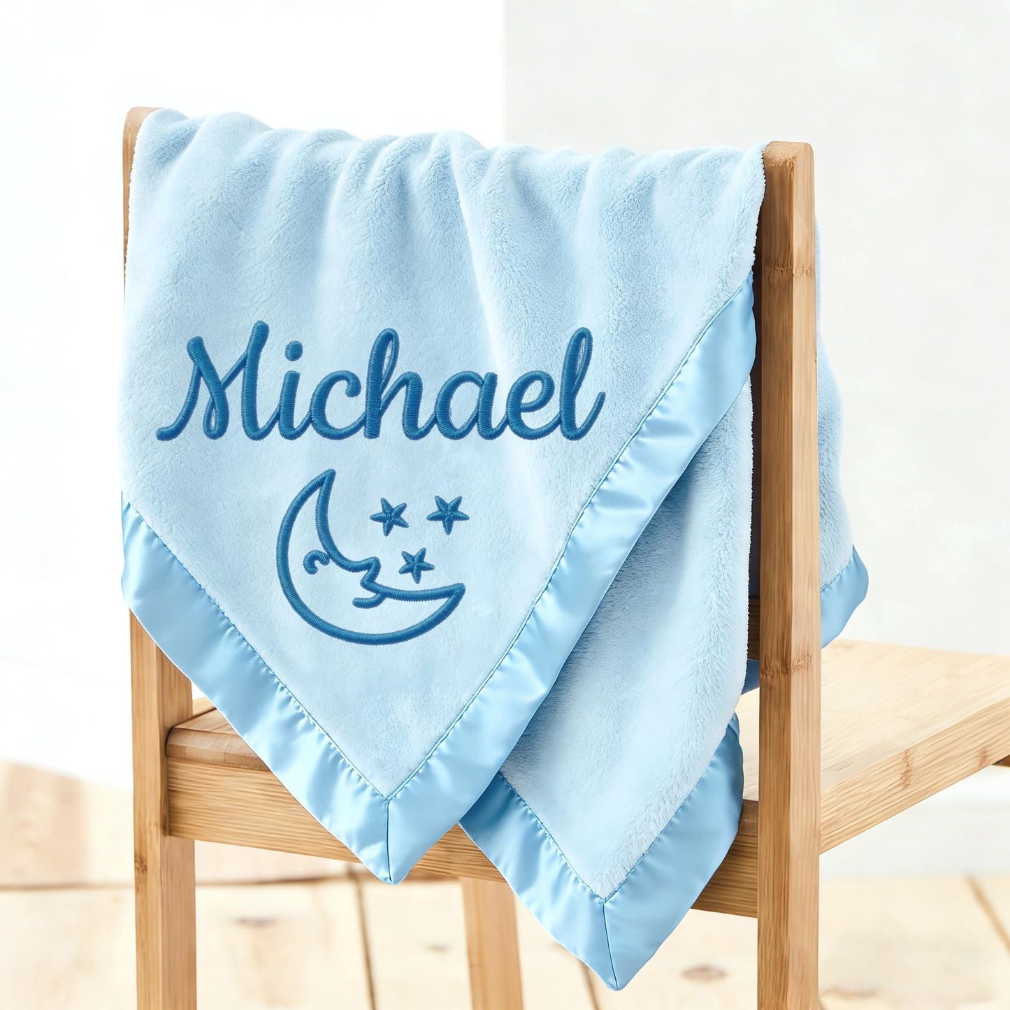 Personalized Baby Blanket with Embroidered Name,Custom Baby Receiving Blankets Soft Fleece Toddler Blanket for Newborn Baby Boy Shower Gifts -36" x 36"