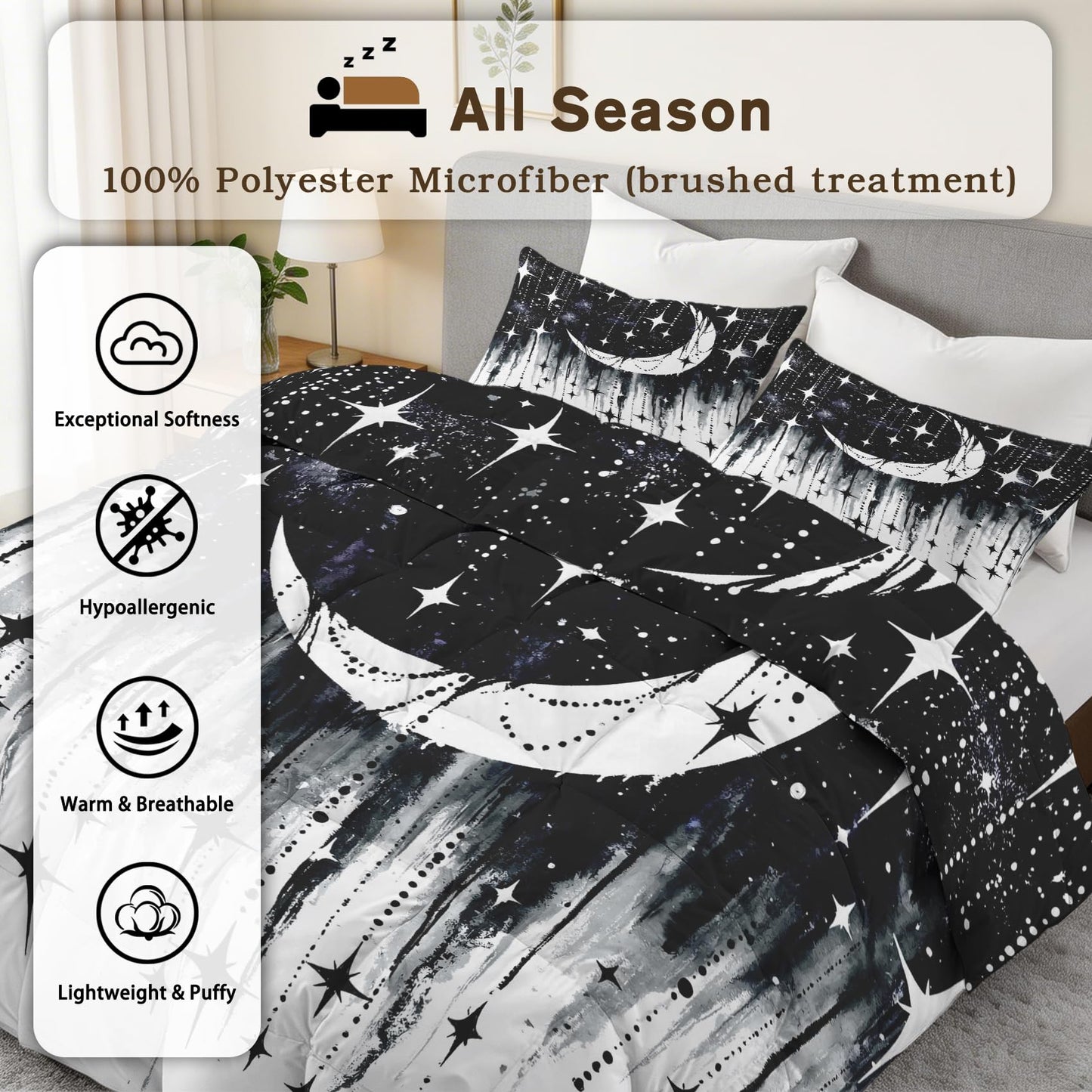 Celestial Galaxy Full Size Comforter Sets 3 Piece