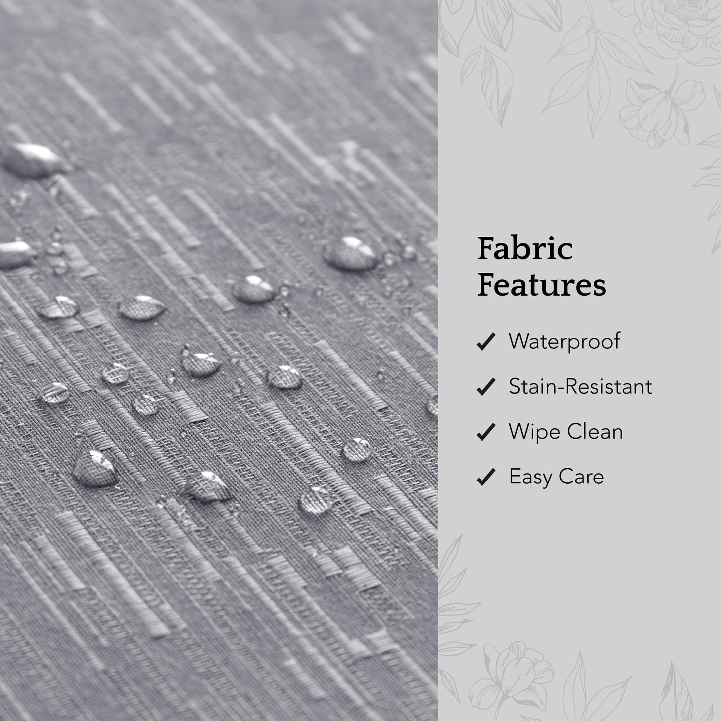 Threadmade Continental Solid Texture Water Resistant Tablecloth, Gray - 60" W x 102" L