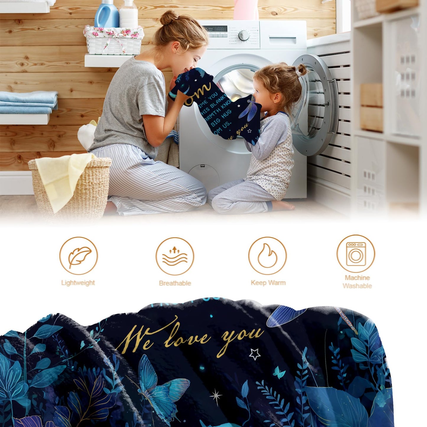 Hohoto Gifts for Mom,Throw Blanket for Mama Women from Daughter Son,Birthday Valentines Mothers Day Thanksgivings Decorations for Mommy Mom 50"x60"