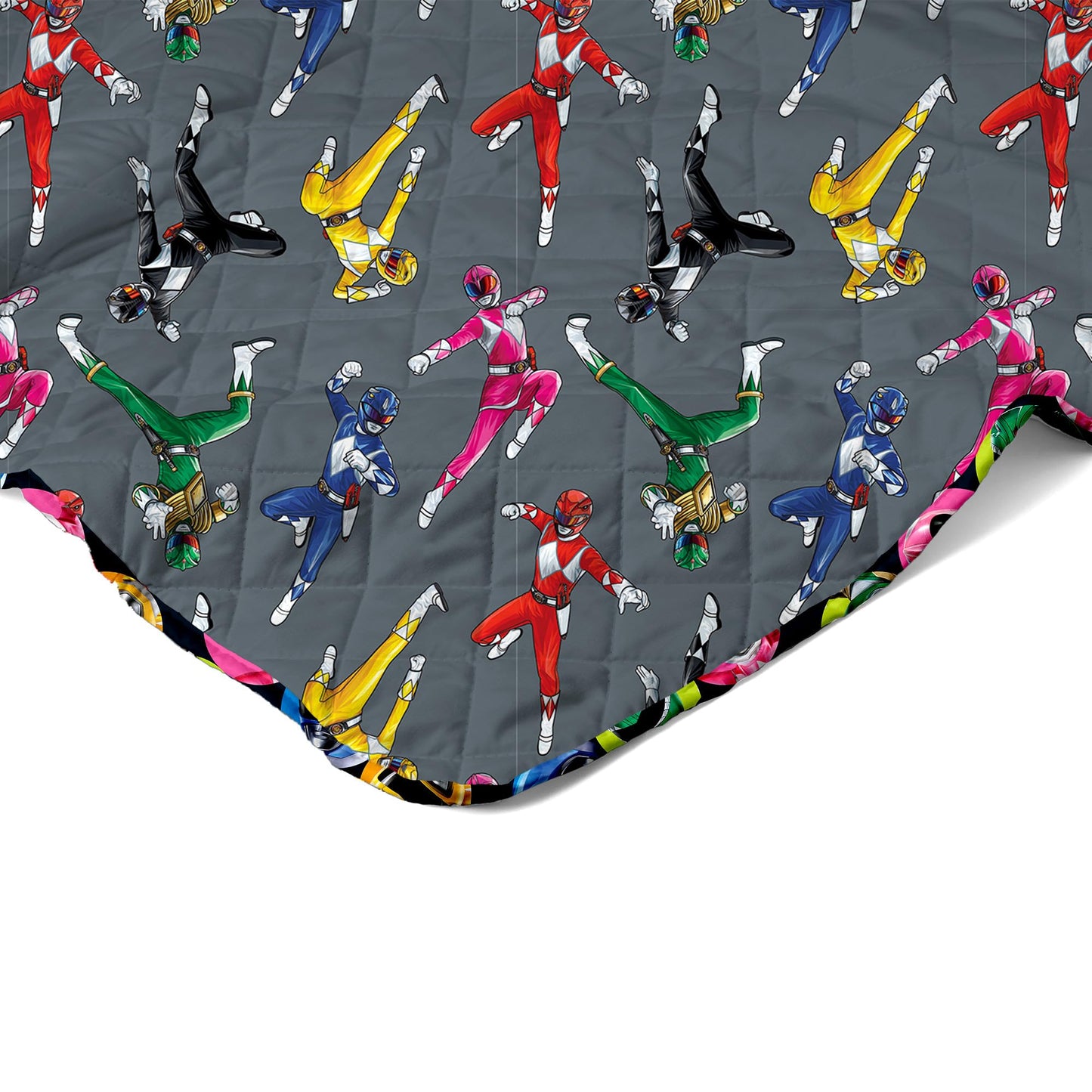 Northwest Power Rangers Rangers Go Twin Quilted Blanket, Comfy Throw, Adults Boys Girls, Soft Lightweight Bedding for Bed, or Couch, 60 x 90 inches