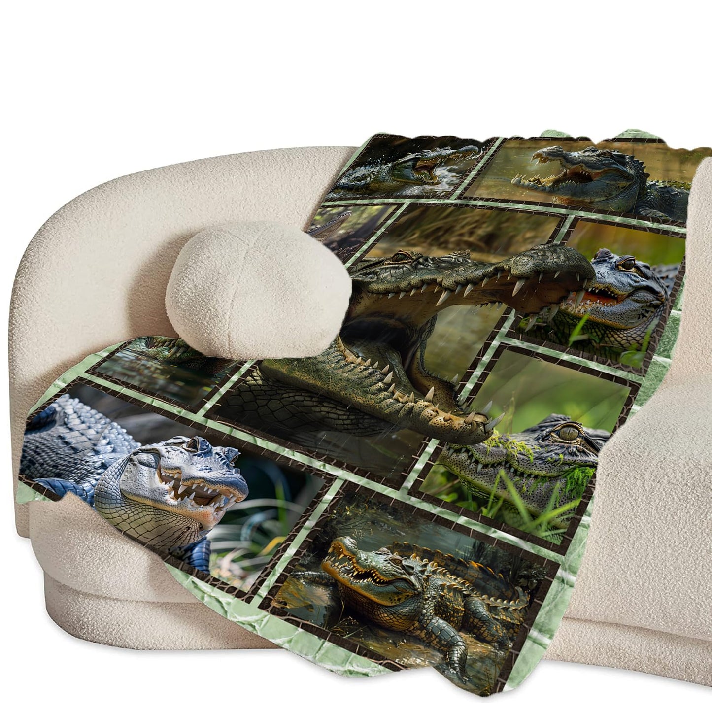 Baegopa Crocodile Blanket Alligator Throw Blanket 50"X40"