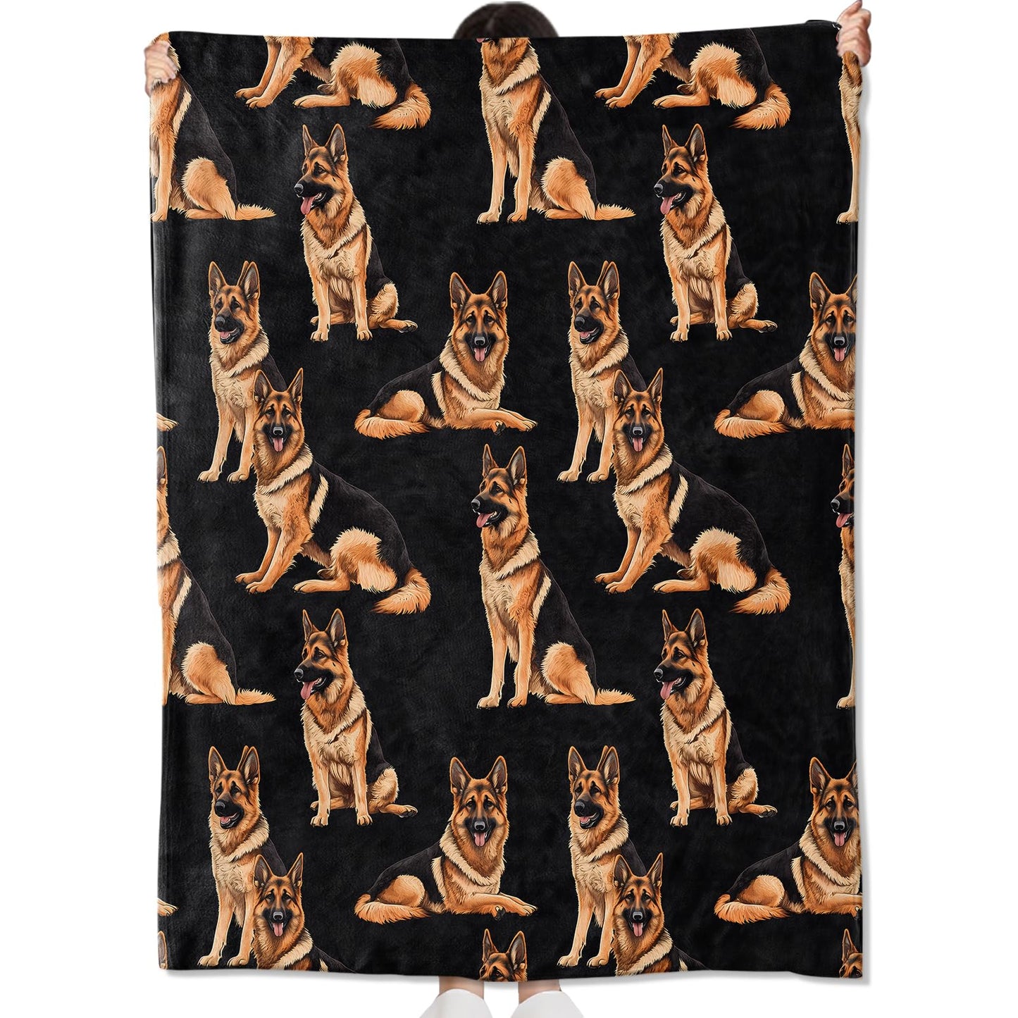 amepay German Shepherd Blanket Gifts for Kids Adult Girls,Bold and Loyal Puppy Dog Flannel Throw Blankets,Soft Comfy Lightweight for Modern Home Couch Bed Sofa Stylish Decor,Pet Lovers 60x50in