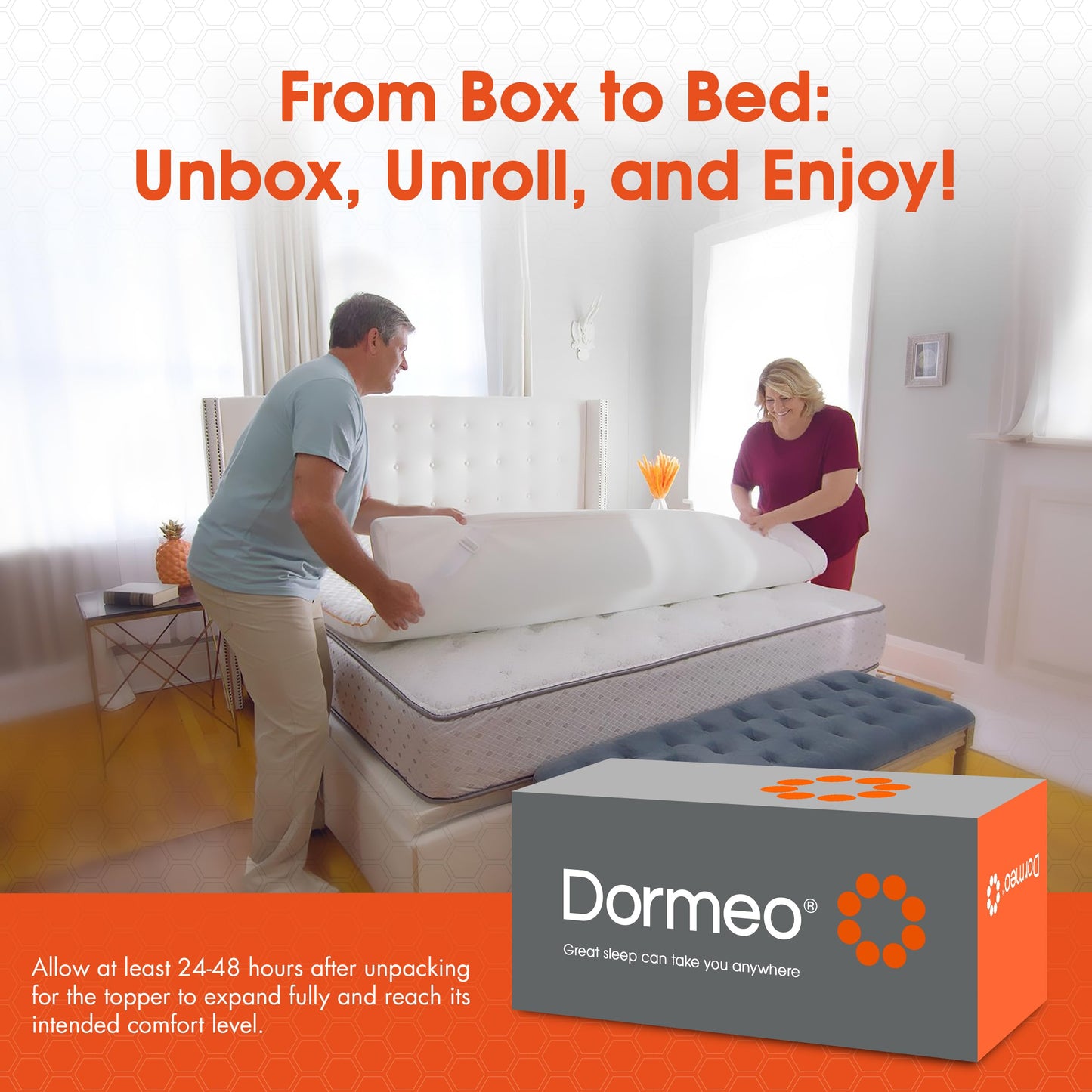 Dormeo Premium Queen Breathable Mattress Topper with 3-Zone OctaspringⓇ Technology for Optimal Back Support, Anti-Slip Bottom, Topper Only - Mattress Not Included