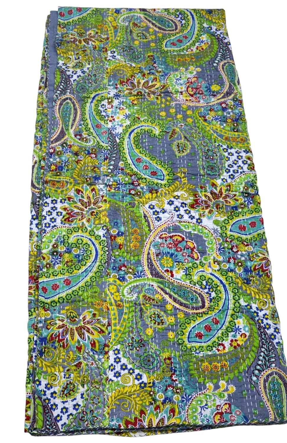 Arprani Indian Vintage Kantha Quilt Set Handmade Cotton Throw Blanket Bedspread gudari Paisley Bohemian bedspreads Boho Queen Size Quilt