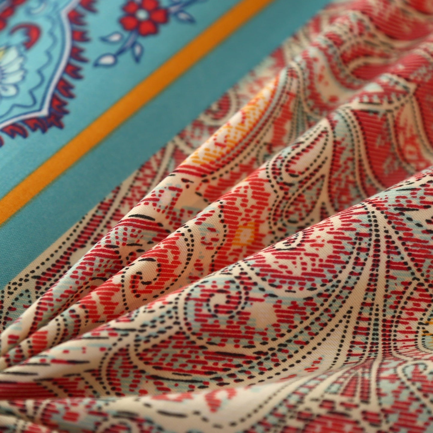 SDIII Boho Full Size Fitted Sheet with 2 Pillowcase, Deep Pocket Soft Micofiber Bohemian Tribal Striped Fitted Sheets Full All Season
