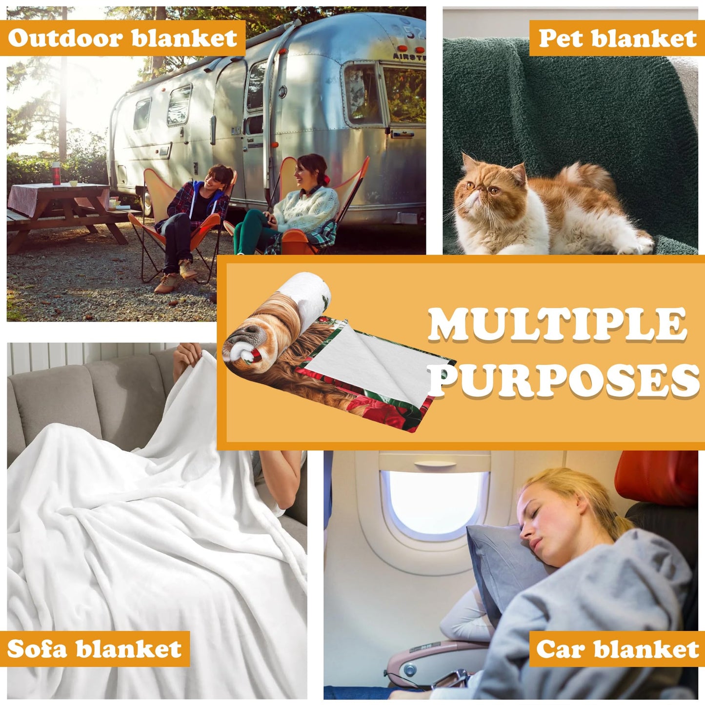 Christmas Dog Blanket,Heavyweight Soft Throw Blanket - Ultra Soft Fuzzy Party Blanket Gifts for Bed Sofa Home Decor,60''x 50''