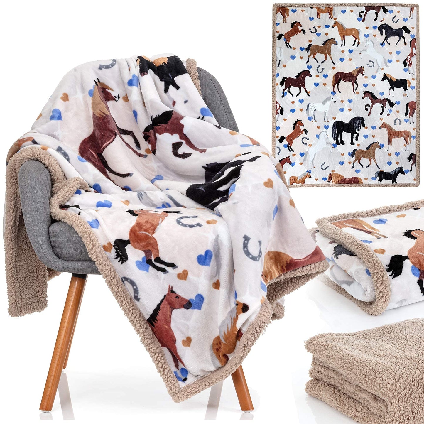 Horse Blanket for Girls - Perfect Horse Gifts for Girls - Soft & Cozy Lightweight 50x60 inch Throw Blanket, Loved by Kids and Granddaughters - Equestrian Gifts for Women