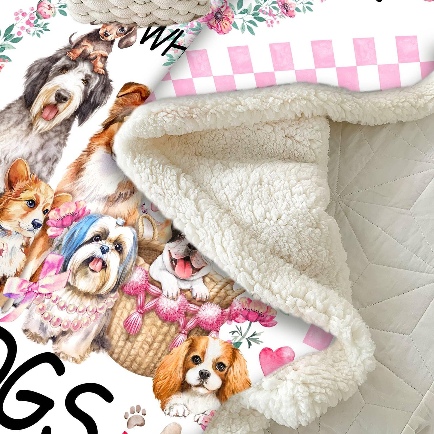Dog Blanket Gifts for Girls Dogs Lover Sherpa Throws Blankets for Sofa 50x60