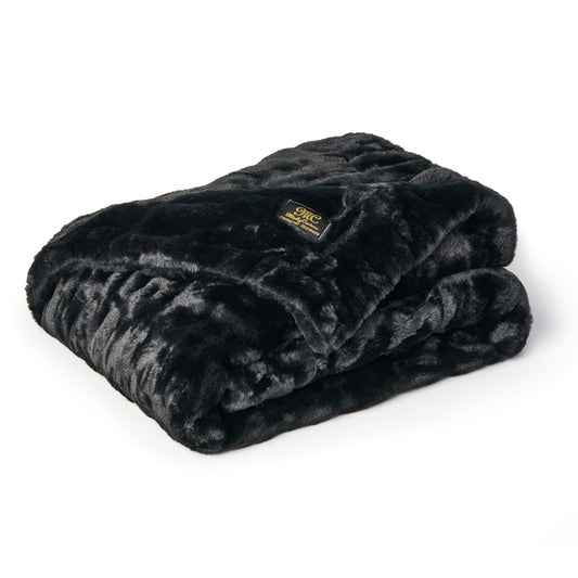 Minky Couture Hugs Blanket - Extra Plush Blanket for Premium Gifting - Stretchy Bubbled Cozy Throw - Silky Smooth - Durable & Machine-Washable - Travel-Friendly - Monster, Black