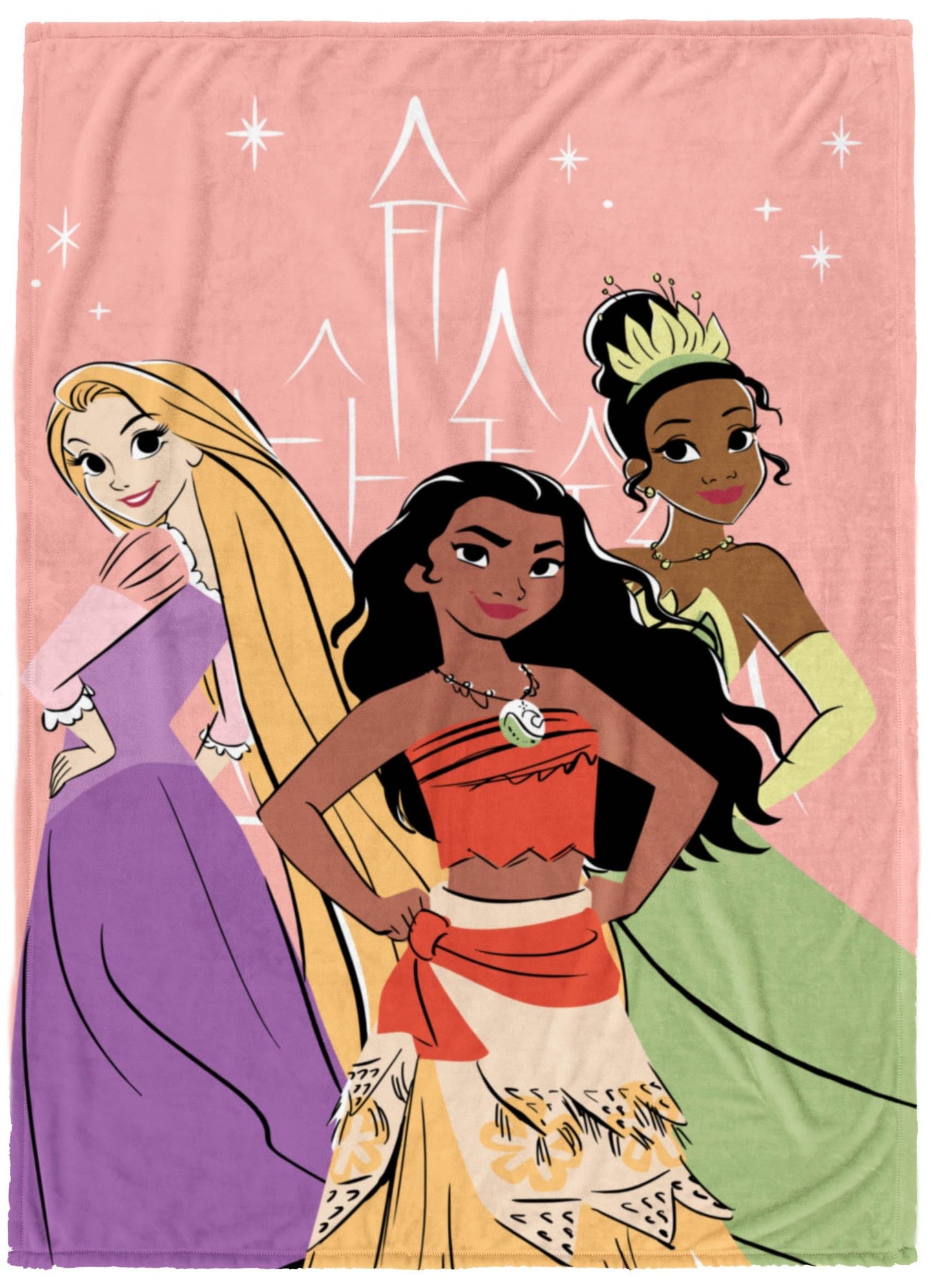 Jay Franco Kids Plush Throw Blanket – Soft & Cozy Fleece Throw for Bedroom & Couch Décor, Official Licensed Product, Pink - Disney Princess, 60x90 - Large Blanket
