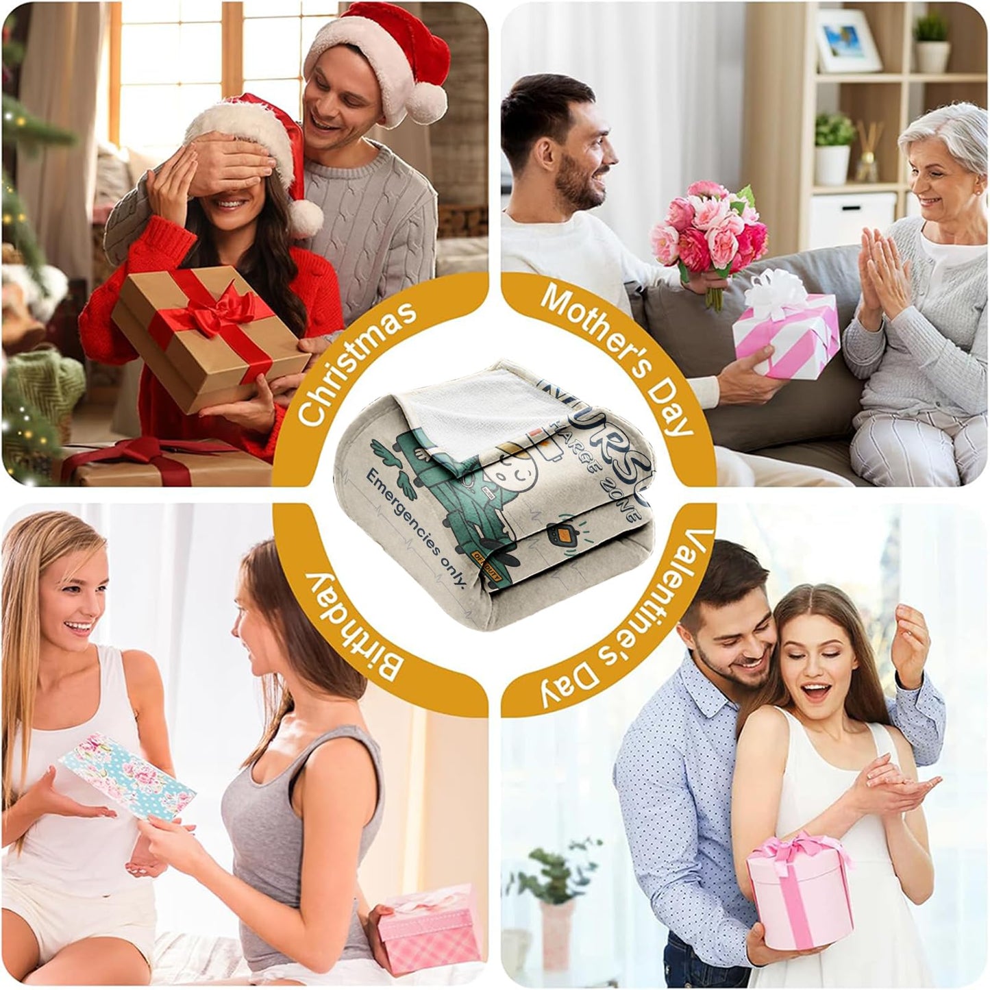 LuxeCove Nurse Blanket Gift, Recharge Humor Throw for RN LPN CNA NP, Nurses Week & Graduation Appreciation, Funny Cozy Couch Decor for Women & Men, Nursing Student Gift, 50'' x 60''