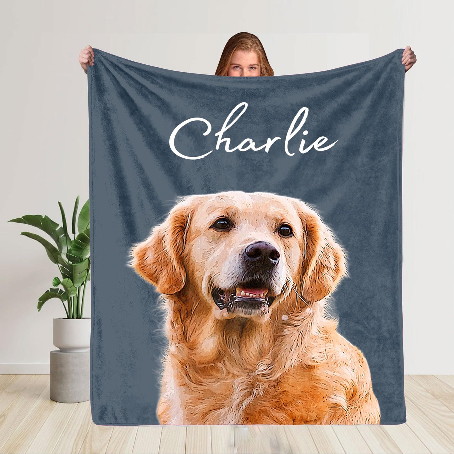 Pamaheart Custom Dog Face Blankets, Personalized Pet Photo Blanket, Fleece Dog Blankets, Customized Photo Throws, Dogs Dad Gifts, Pet Lover Gifts, Memorial Gift /1