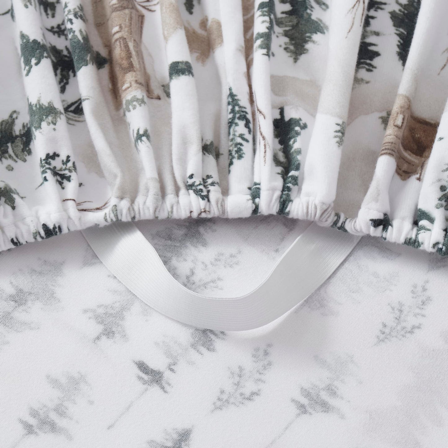 Flannel Sheets Warm and Cozy Deep Pocket Breathable All Season Bedding Set with Fitted, Flat and Pillowcases, Queen, Winter Cabin Lodge