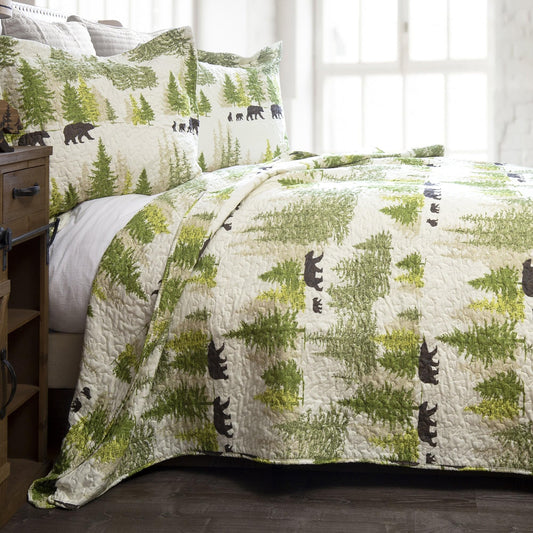 Pine Wilderness Rustic Quilt Set, King