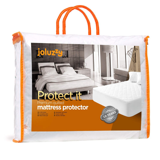 joluzzy Quilted Mattress Pad 38" x 75", Cotton Fitted Bed Protector Cover, 18" Deep Pocket - Waterproof, Breathable, Stretchable and Noiseless (Twin)