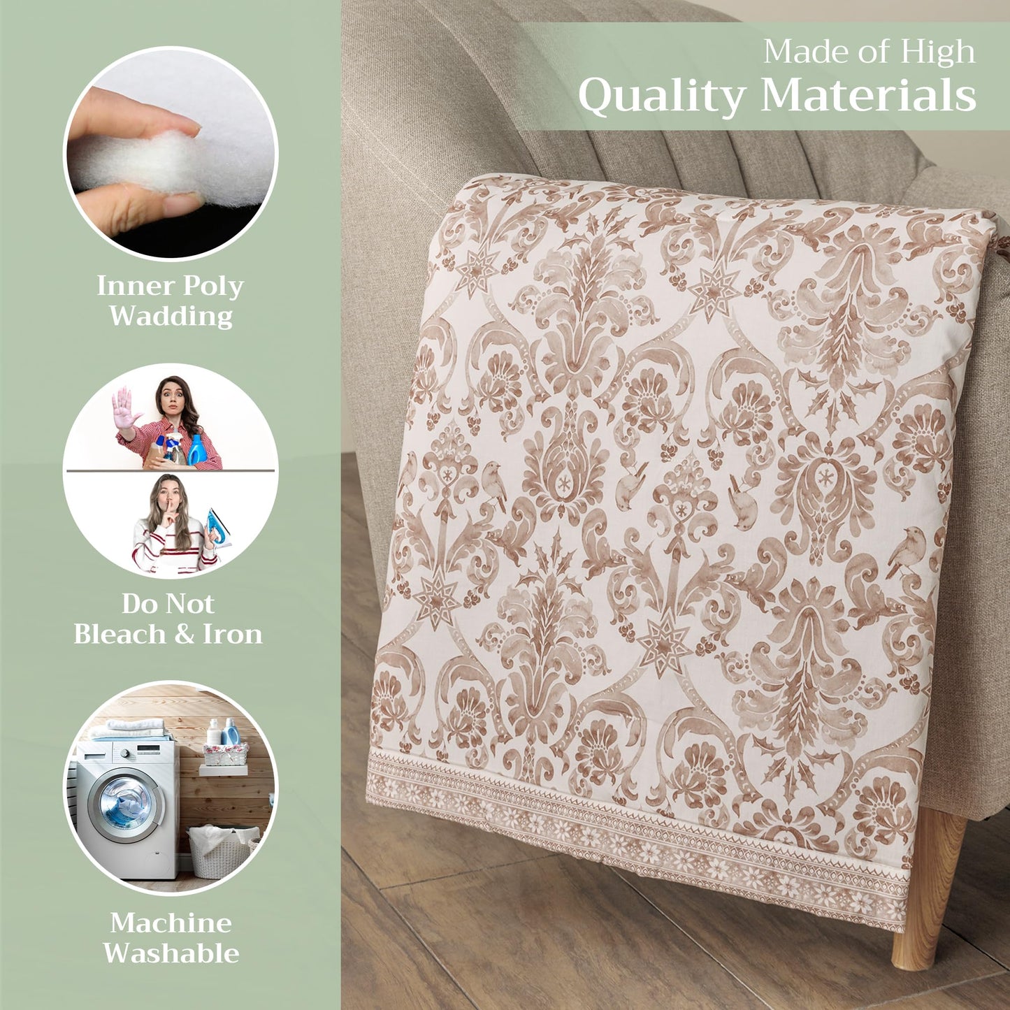 Maison d' Hermine Throw Blanket for Couch Lightweight Soft Warm Breathable Cotton Throw Blankets for Bed Girls Boys Women Men Gifts Sofa Travel Living Room Spring Summer (Allure, 60" X 80")