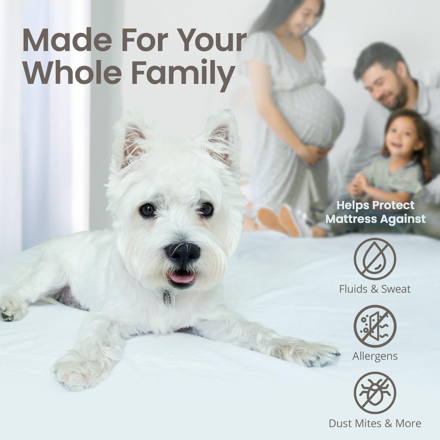 SafeRest Waterproof Mattress Protector Twin Size – Absorbent Breathable Soft Fitted Bed Cover with 18" Deep Stretchable Pockets – Machine Washable Twin Mattress Cover