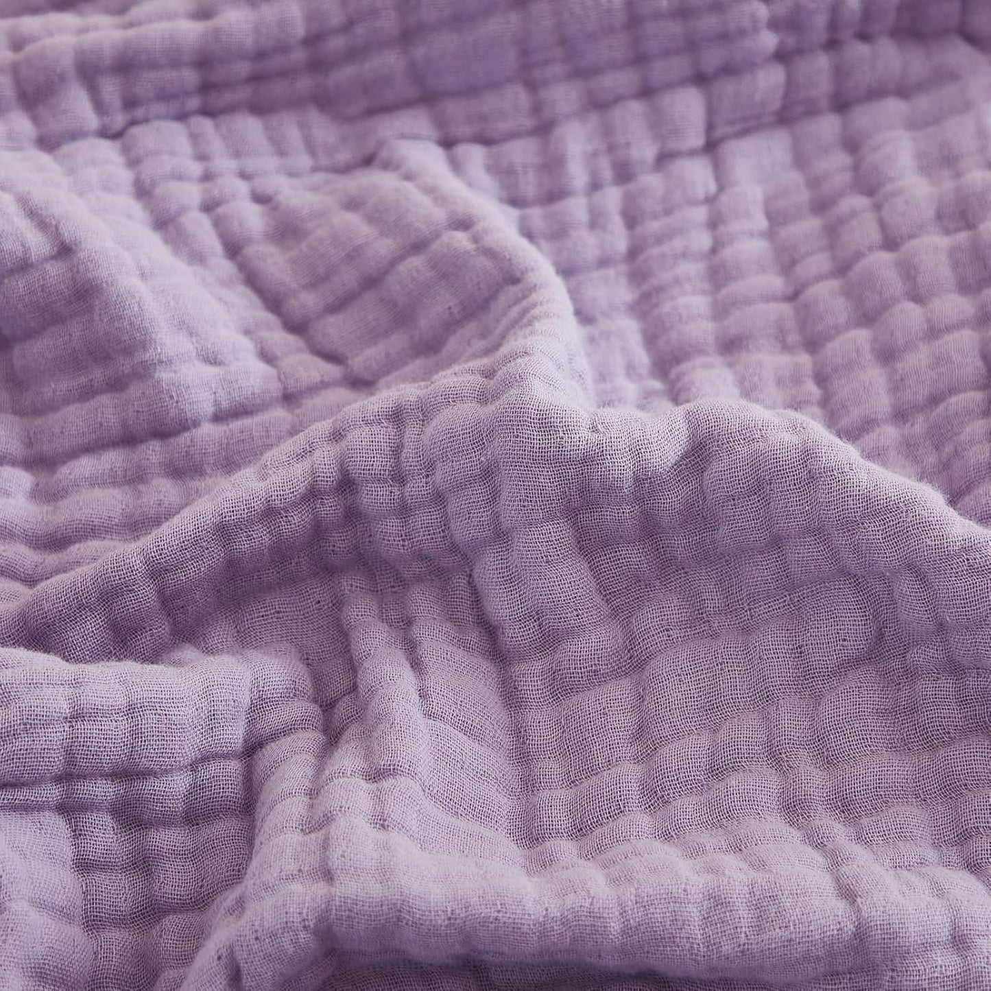 EMME Cotton Muslin Blanket King Size - Soft, Breathable Layering Blanket, 108"x90", All Season Gauze, Lavender