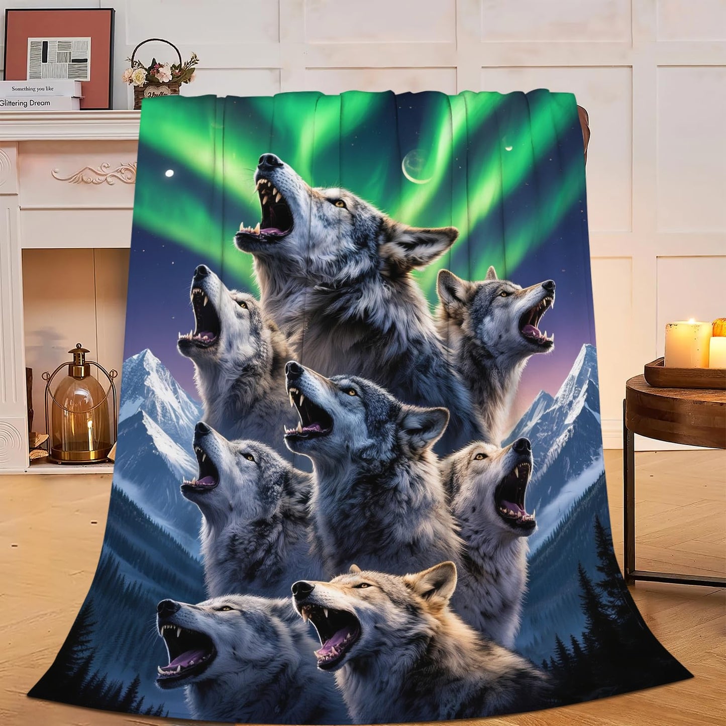 Wolf Blanket, Soft Plush Fleece Animal Throw Blanket - Cozy Warm Stuff Blankets Bedding Wolf Gifts for Women Girls Kids Adults 40"X50"