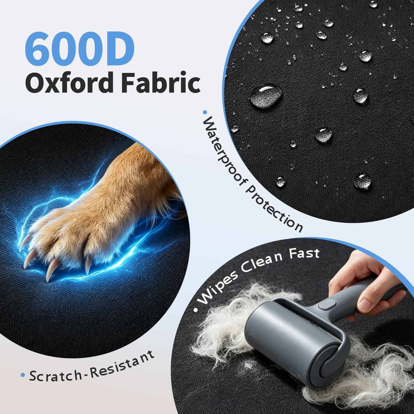 Backseat Dog Bed, Dog Bed for Car Back Seat, 4in Orthopedic Egg Crate Foam Pet Bed with Oxford Fabric for Backseat Extender – Waterproof, Stable Fit, Washable (51"x23.5", Black)