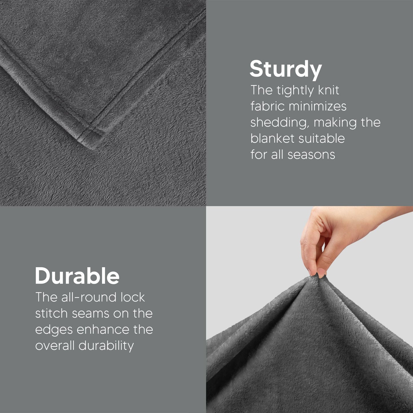 Utopia Bedding Fleece Blanket Queen Size Grey (90x90 Inches) Ultra Soft Warm Lightweight Microfiber Breathable Anti-Static Cozy Bed Blanket for Fathers Day, All-Season Home Decor Gift for Husband, Men