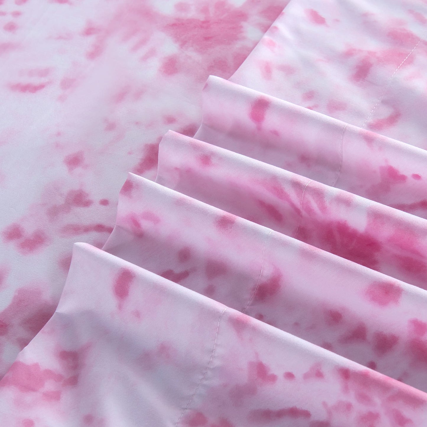 Elegant Comfort Luxury Soft Bed Sheets Tie Dye Pattern 1500 Thread Count Percale Egyptian Quality Microfiber Softness Wrinkle and Fade Resistant (4-Piece) Bedding Set, Twin XL, Tie Dye Light Pink